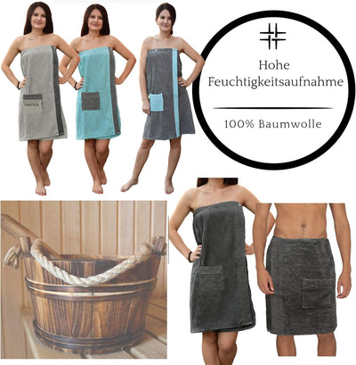 Sauna Frottee Kilt Sarong M-XXL Damen von JEMIDI 100% Baumwolle Saunakilt Saunasarong Saunatuch (Dam