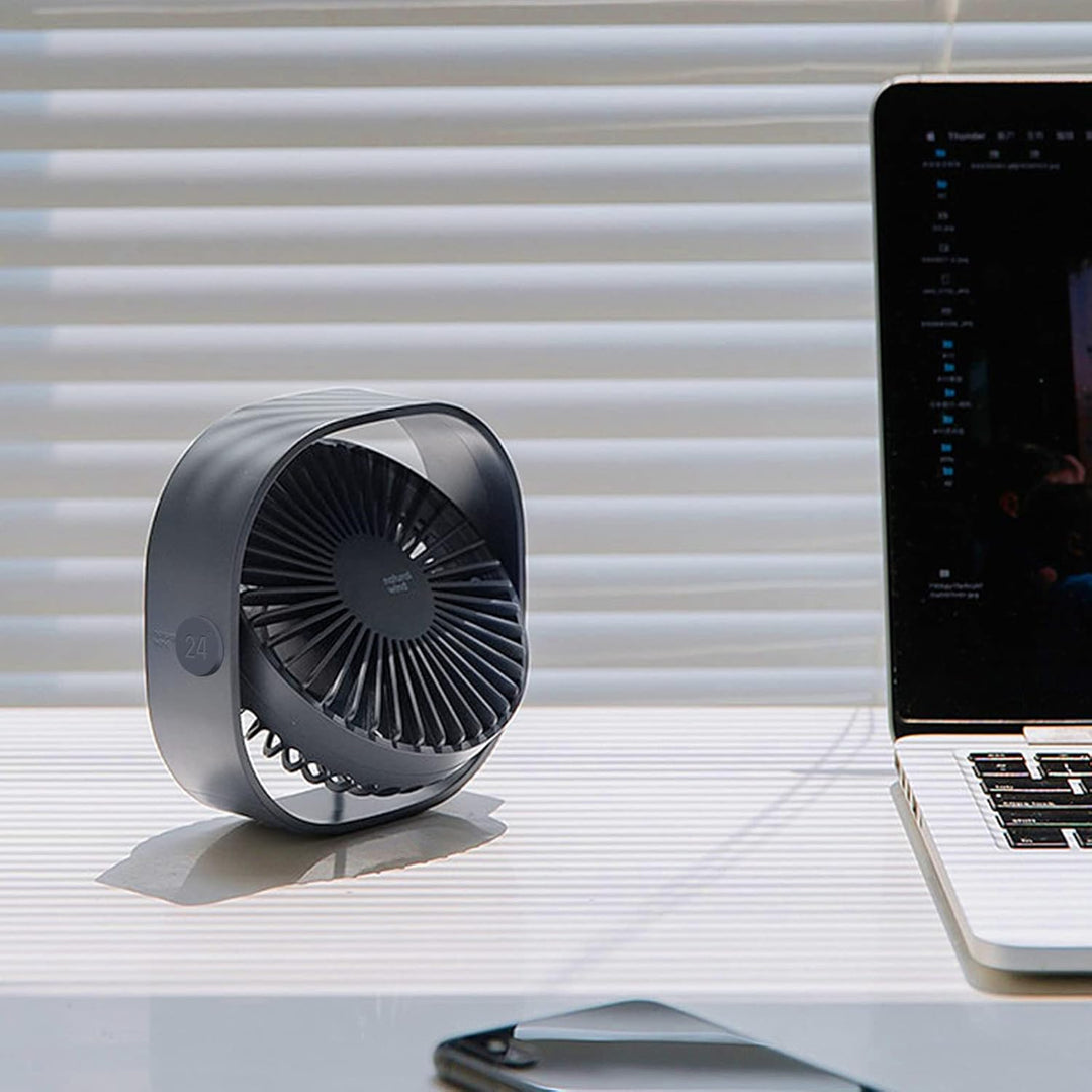 Simpeak USB Ventilator, Mini USB Tischventilator, Klein Ventilator Leise, 3 Speed 360 Grad Drehung,