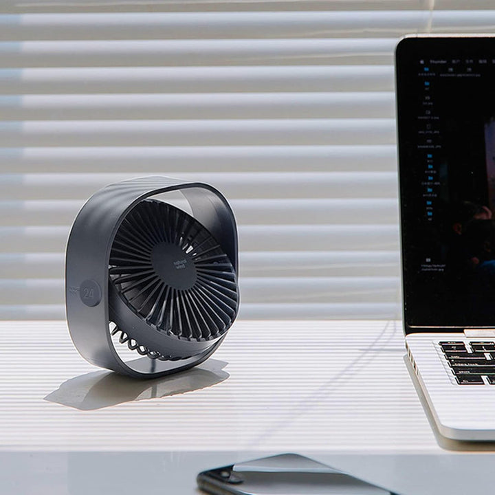 Simpeak USB Ventilator, Mini USB Tischventilator, Klein Ventilator Leise, 3 Speed 360 Grad Drehung,