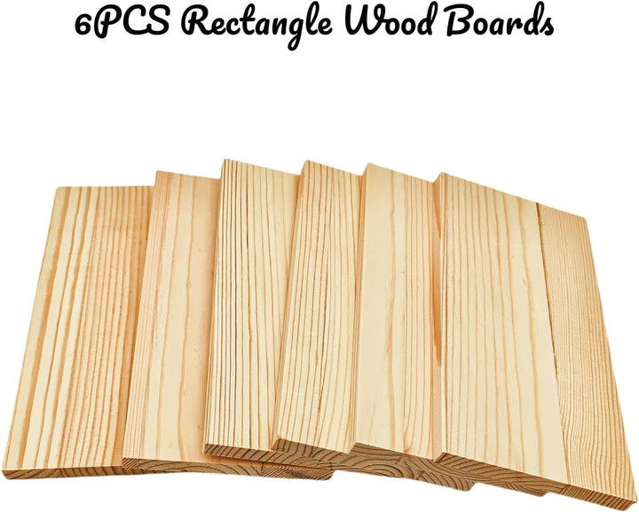 Rechteckige Holzbretter, unlackierte Holzblöcke zum Basteln, 20 x 10 x 1 cm, blanko, zum Schnitzen,