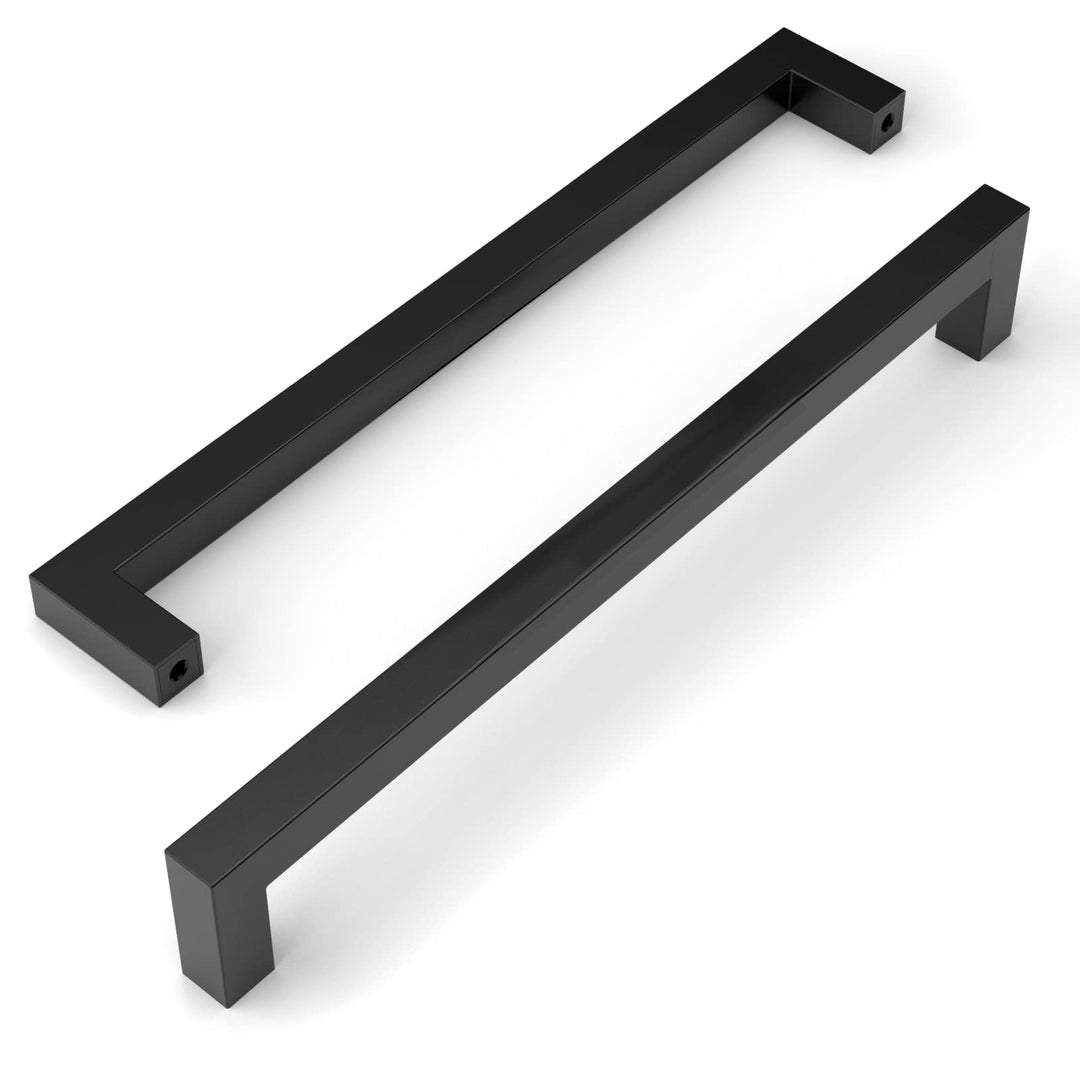 Amerdeco 10 Stück Möbelgriffe Edelstahl Schwarz Schrankgriffe Küchengriffe 224mm Lochabstand Schubla