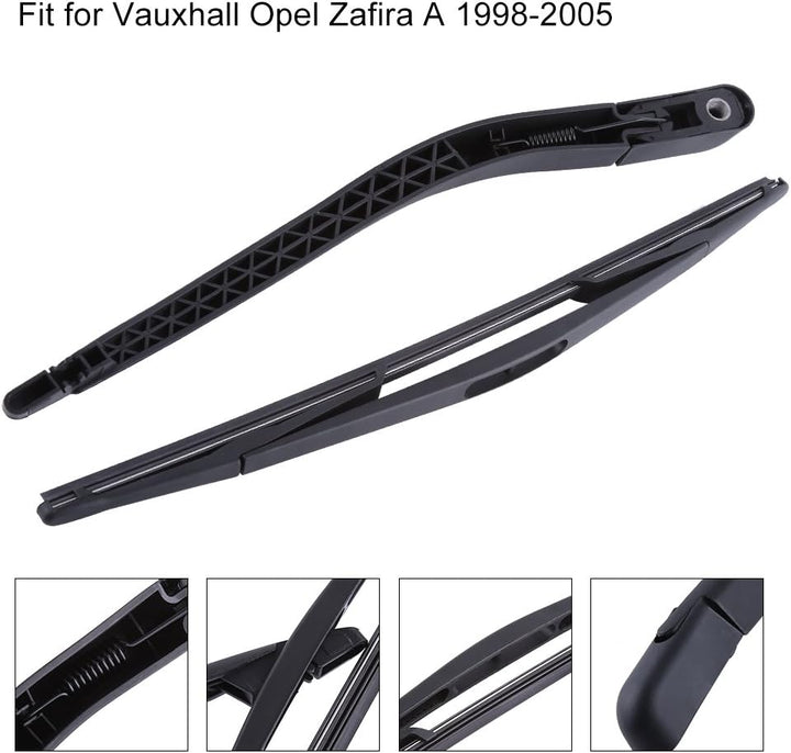 Qiilu Auto hinten Fenster Windschutzscheibe Windschutzscheibe Wischerarm + Klinge für Vauxhall Opel