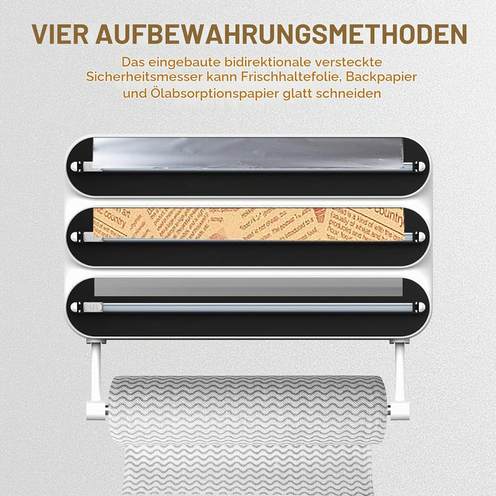 Küchenrollenhalter Wand,Frischhaltefolienspender und alufolie schublade,Alufolienspender und frischh