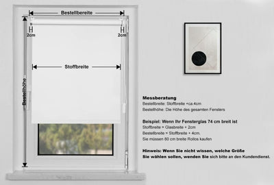 OBdeco Verdunkelungsrollo Thermorollo 95x160cm Weiss ohne Bohren mit gleichfarbige Beschichtung Oeko