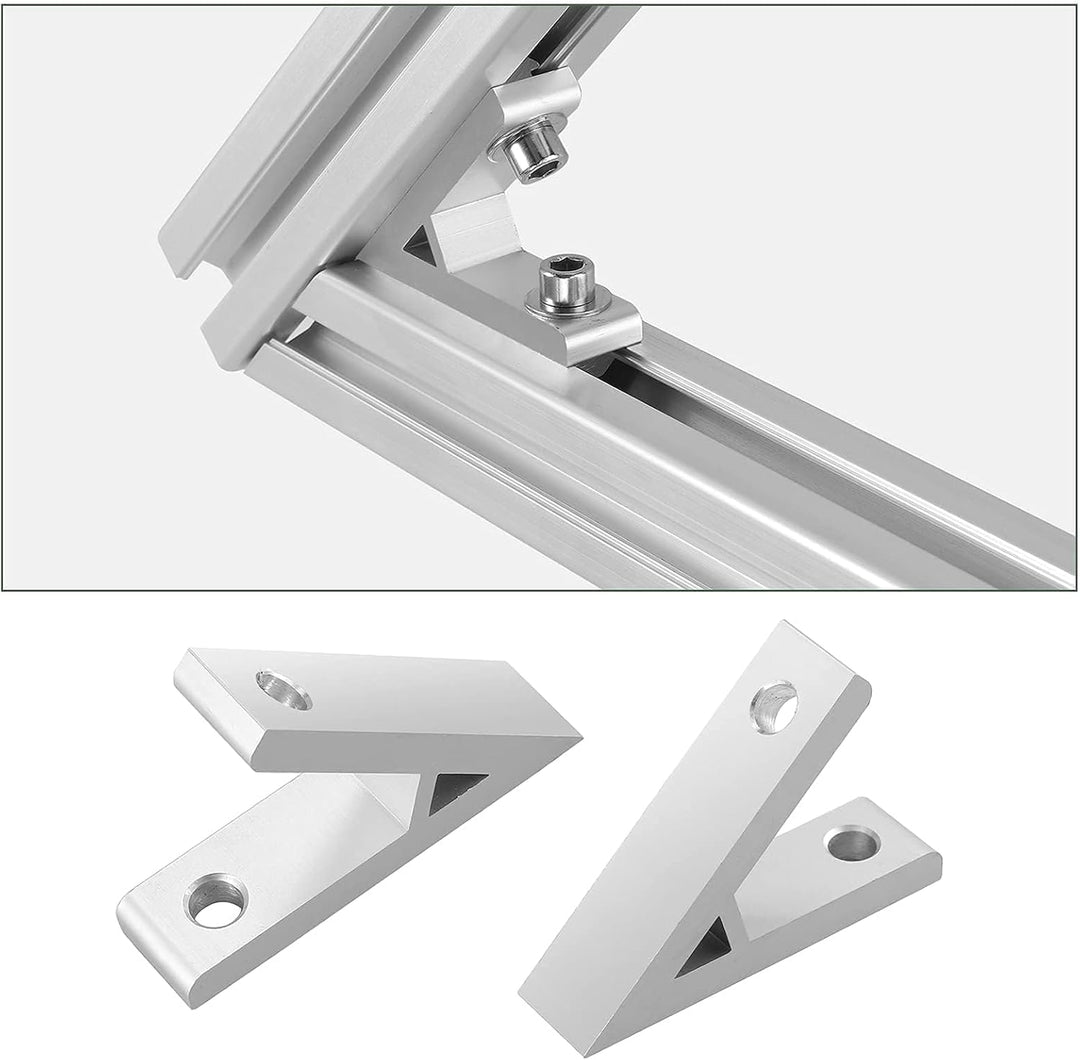 EYPINS 10X ALU Winkelverbinder, Aluprofil 20x20 Aluminium 45 Grad Winkel Befestigung Befestigungsmat