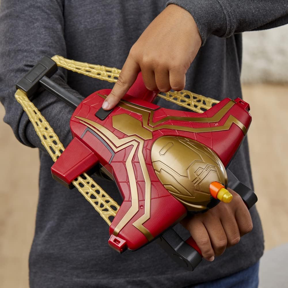 Spider-Man Marvel Web Bolt NERF Blaster Toy for Kids, Movie-Inspired Design, Includes 3 Elite Nerf D
