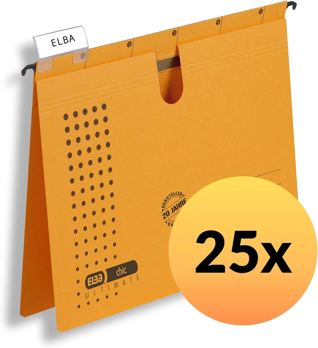 ELBA Hängehefter chic für A4, aus Karton, gelb, 25er Pack Hängehefter gelb 25 Stück, Hängehefter gel