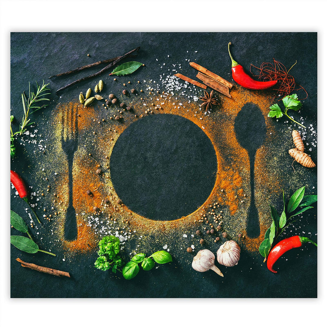 SmartDecoration Herdabdeckplatte Ceranfeldabdeckung aus Glas 60x52 cm Einteilig Motiv "Stein" Grau (