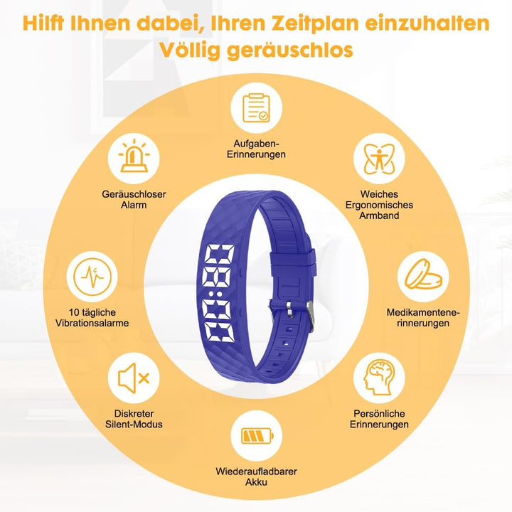 CEWROM Vibrationswecker Armband, Vibrationsalarm Erinnerung Uhr, Silent Vibrating Alarm Reminder Wat