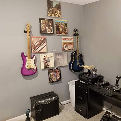 HIIMIEI Vinyl Wandhalterung 6 er für Platten und Fotos, 30,5 x 4,3 x 4,5 cm Schallplatten Wandhalter