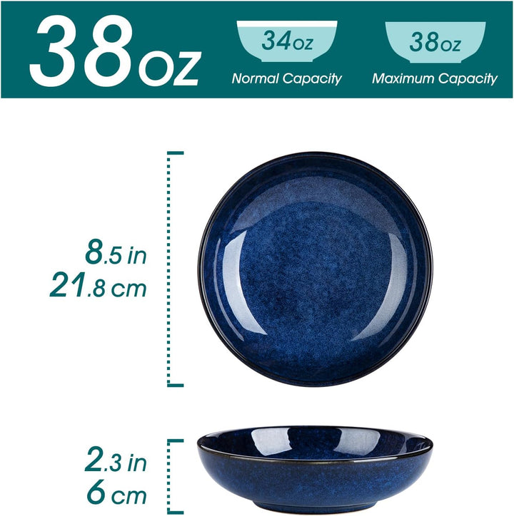 vancasso Stern Suppenteller 4er Set, 1140 Ml grossen Pastateller, Spaghetti Tiefteller, Nudelschalen
