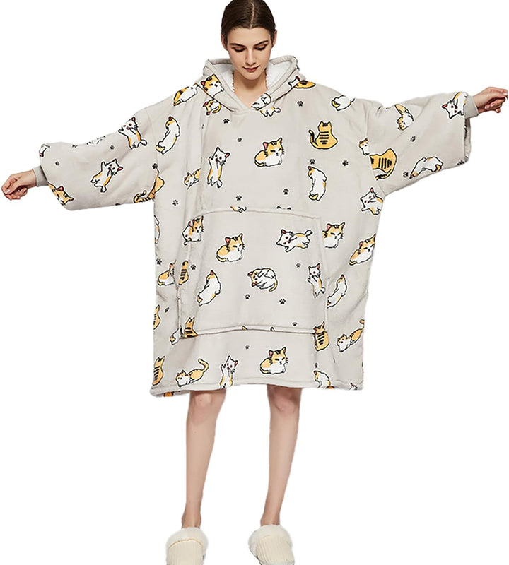 Übergrosse Hoodie Sweatshirt, Original Decke Sweatshirt, super weiche gemütliche warme komfortable R