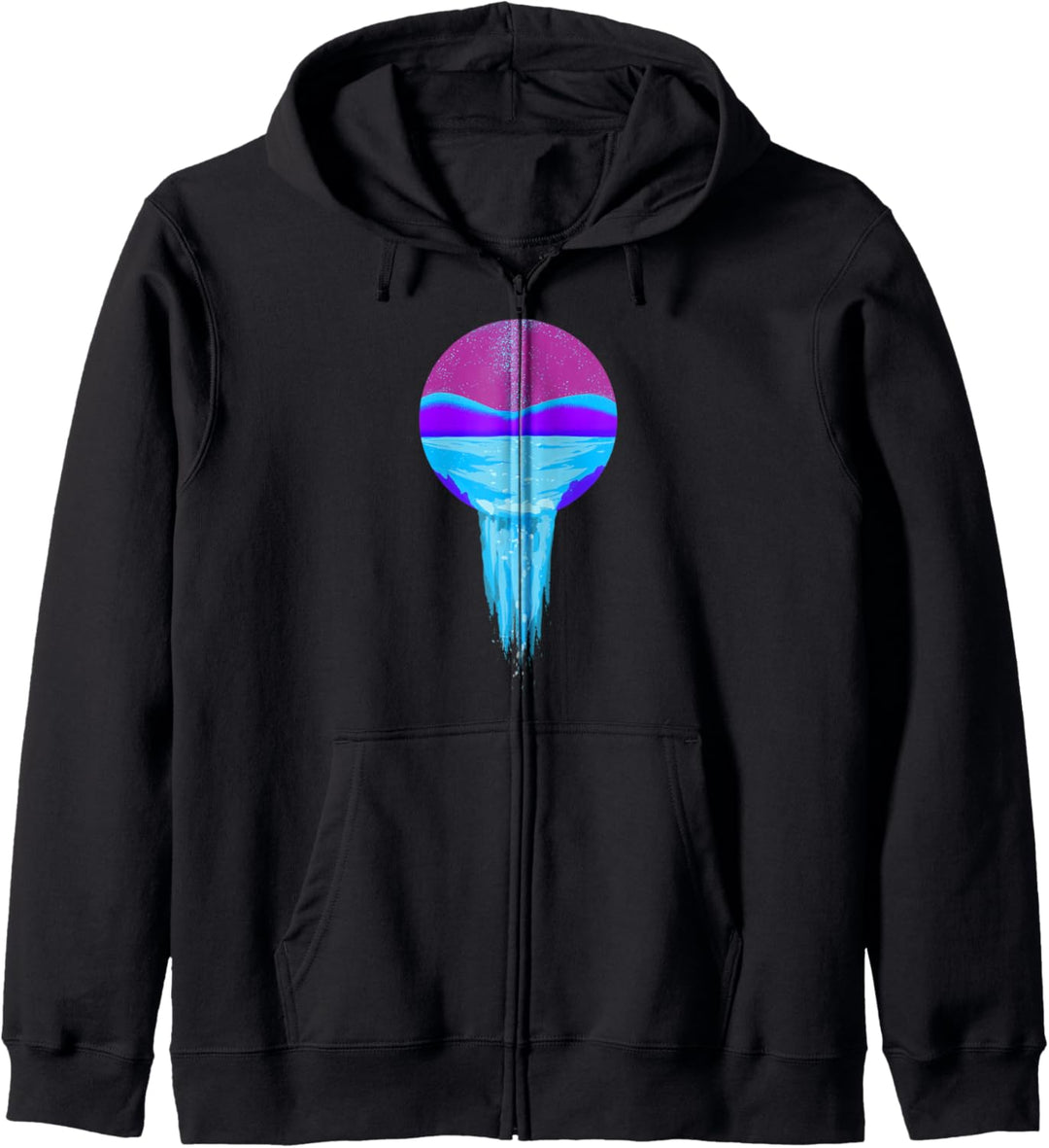 Vaporwave Ästhetische Berg Wasserfall Geschenk Kapuzenjacke