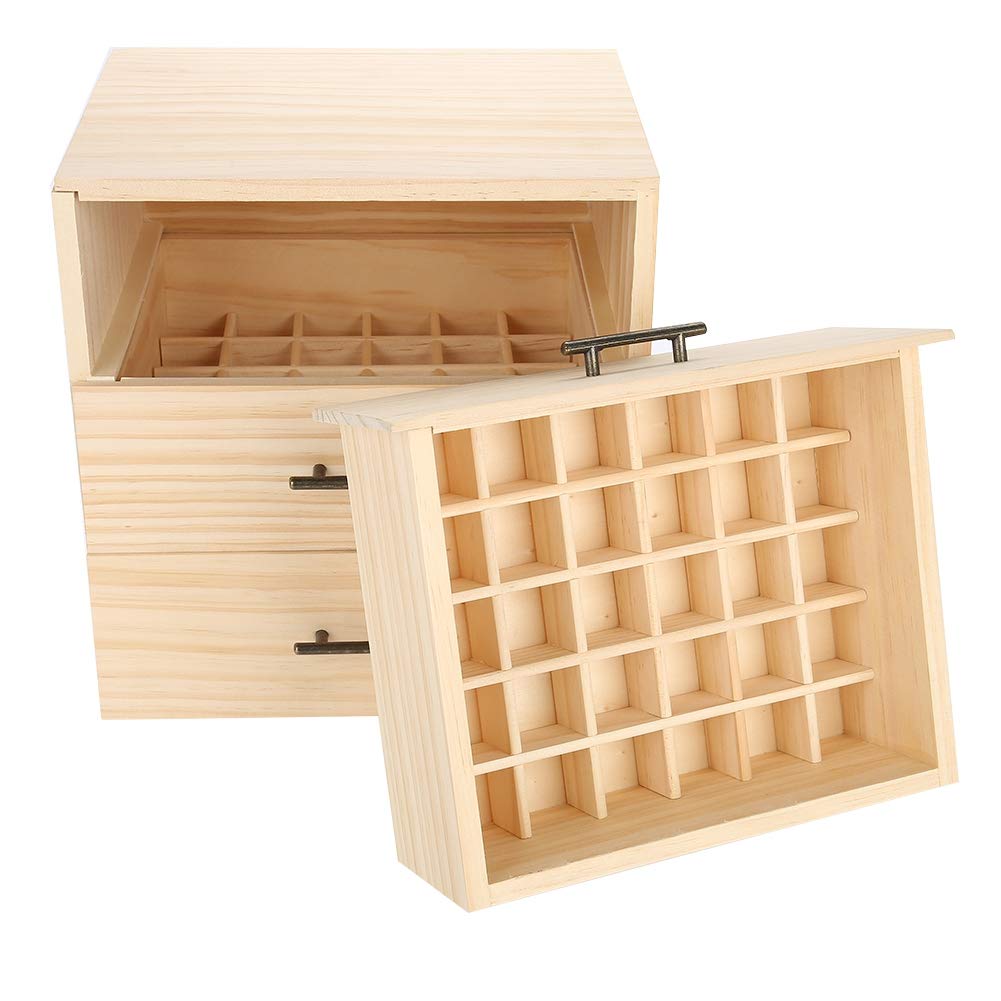 Dioche Holz-Aufbewahrungsbox für ätherische Öle, 90 Fächer, dreistufig, für ätherische Öle, mit hera