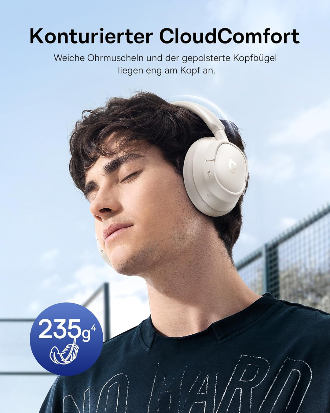 Baseus EH10 NC Bluetooth Kopfhörer mit -45dB Hybrid Active Geräuschisolierung, Over-Ear Kopfhörer mi