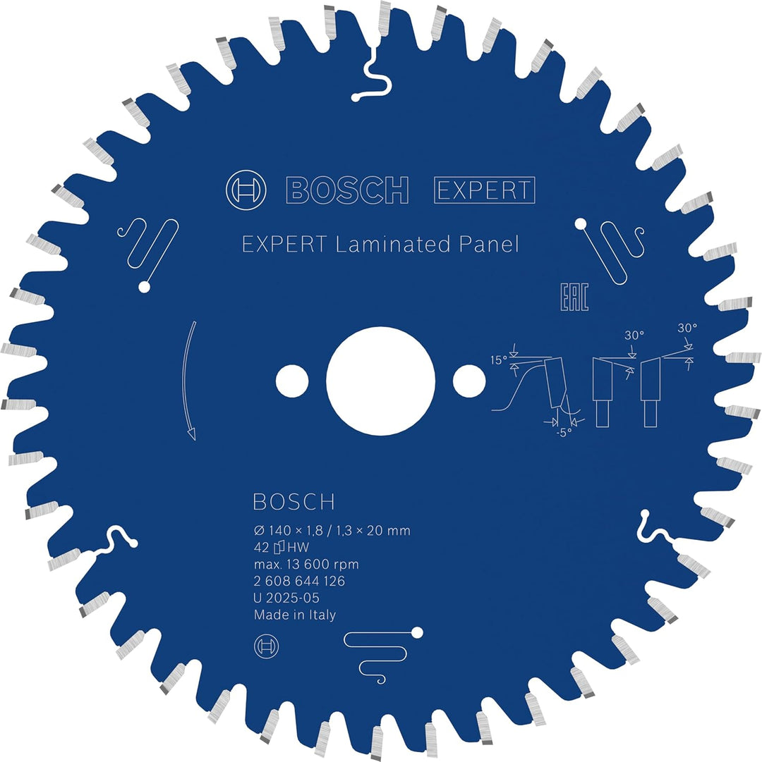 Bosch Professional 1x Kreissägeblatt Expert for Laminated Panel (Laminat, Sägeblatt Ø 140 x 20 x 1,8