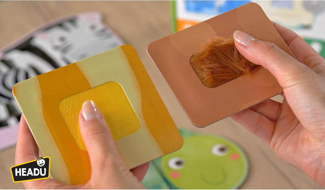 Headu - Tactile Animals Montessori Puzzle 1-4 Jahre, Mehrfarbig, IT20188