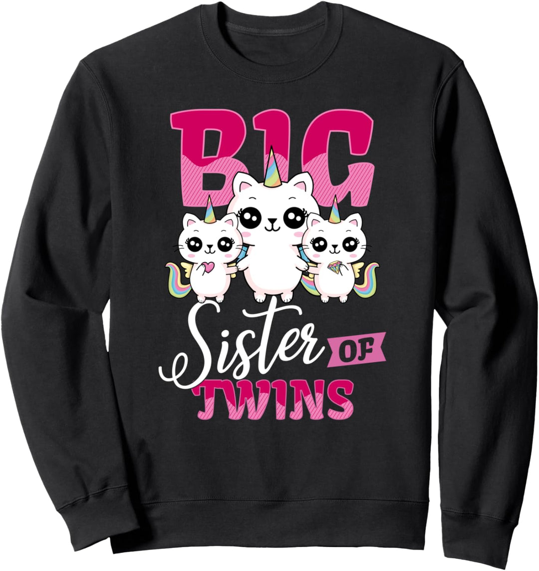 Grosse Schwester von Zwillingen - Einhorn Mädchen Geschenk Sweatshirt