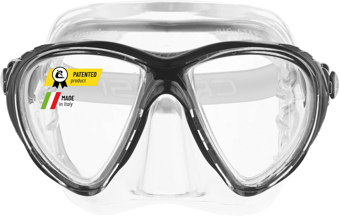 Cressi Big Eyes Evolution - Revolutionäre Erwachsene Tauchmasken Big Eyes Evolution Crystal Mask Tra