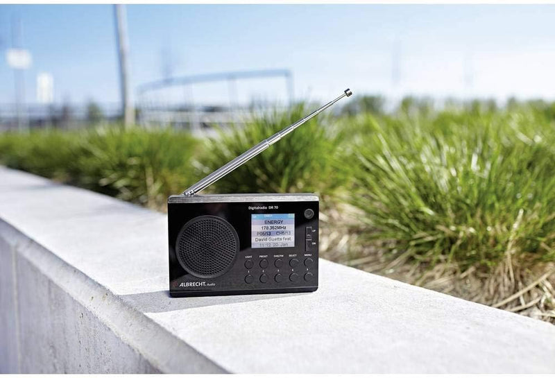 Albrecht 27370 DR70 Digitalradio (DAB+/UKW, 230V, Batteriebetrieb) schwarz