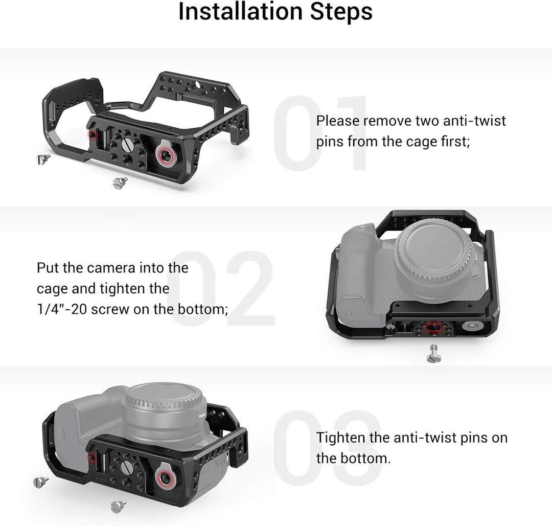 SMALLRIG Cage Käfig mit integriertem Cold Shoe und Platte für Arca Standard für Canon R - CCC2803
