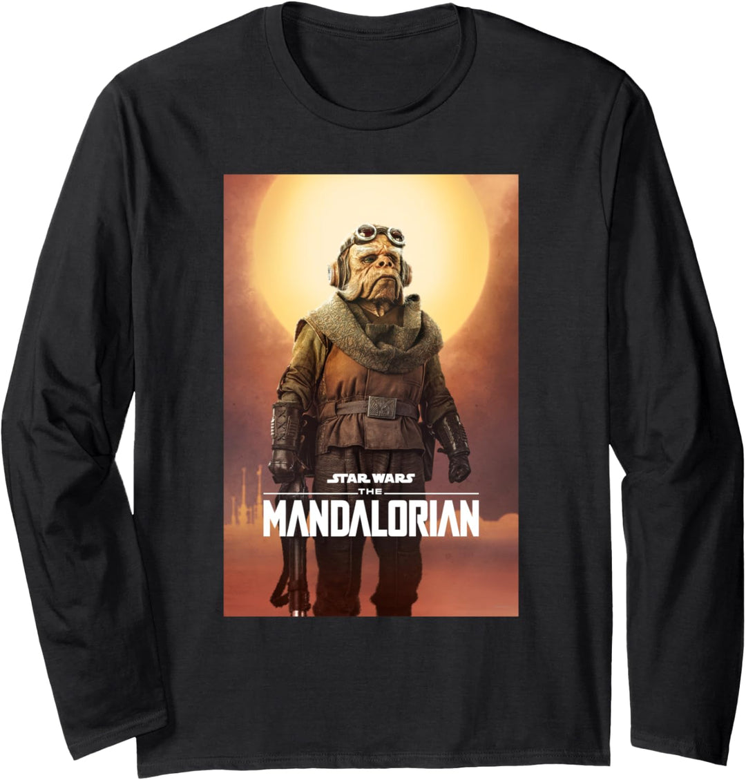 Star Wars The Mandalorian Kuiil Character Poster Langarmshirt