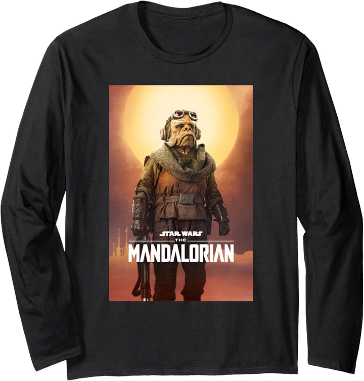Star Wars The Mandalorian Kuiil Character Poster Langarmshirt
