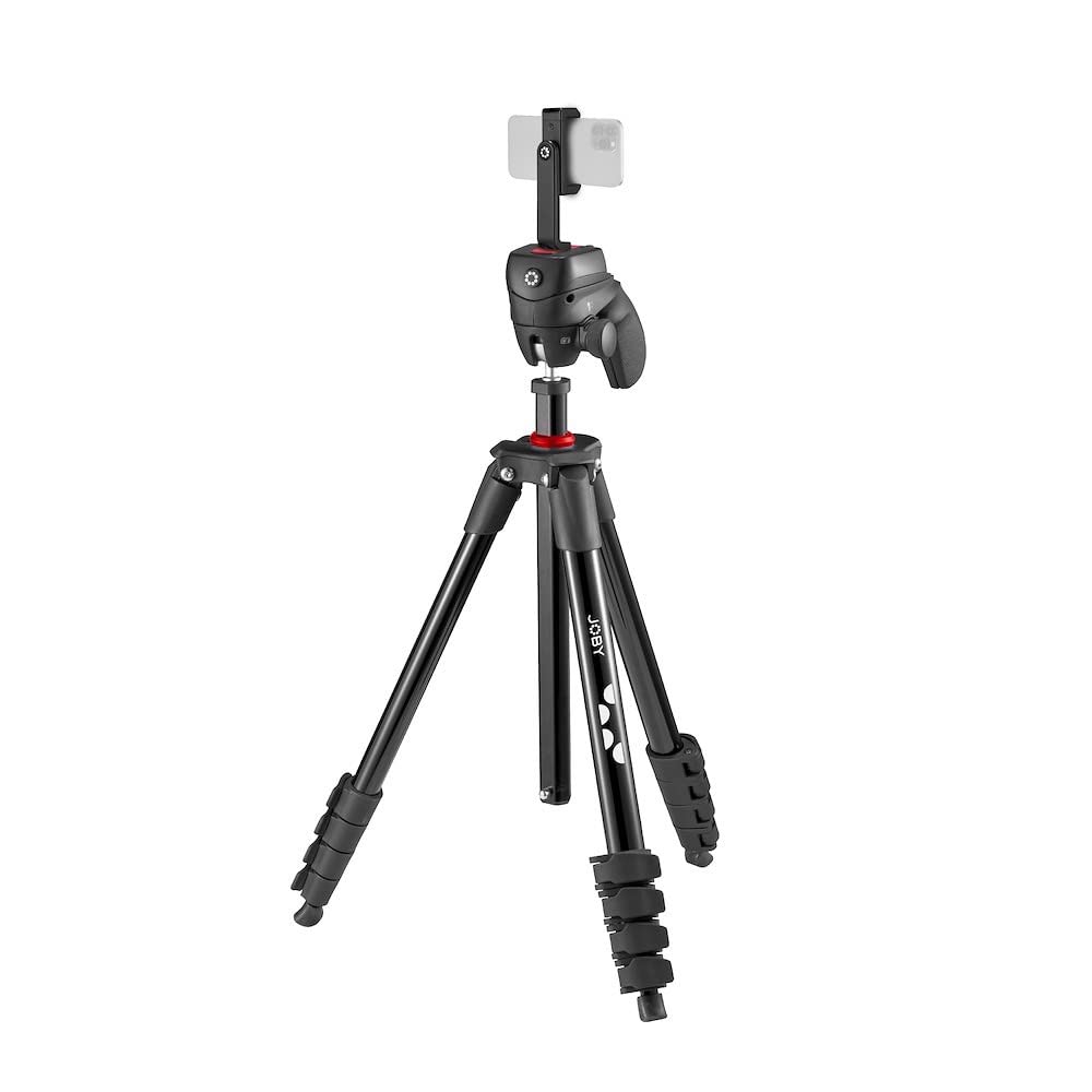 JOBY Compact Action Kit, Kamera-/Smartphone-Stativ mit Kugelkopf, Universal ¼-20" Schnellspanner, Sm