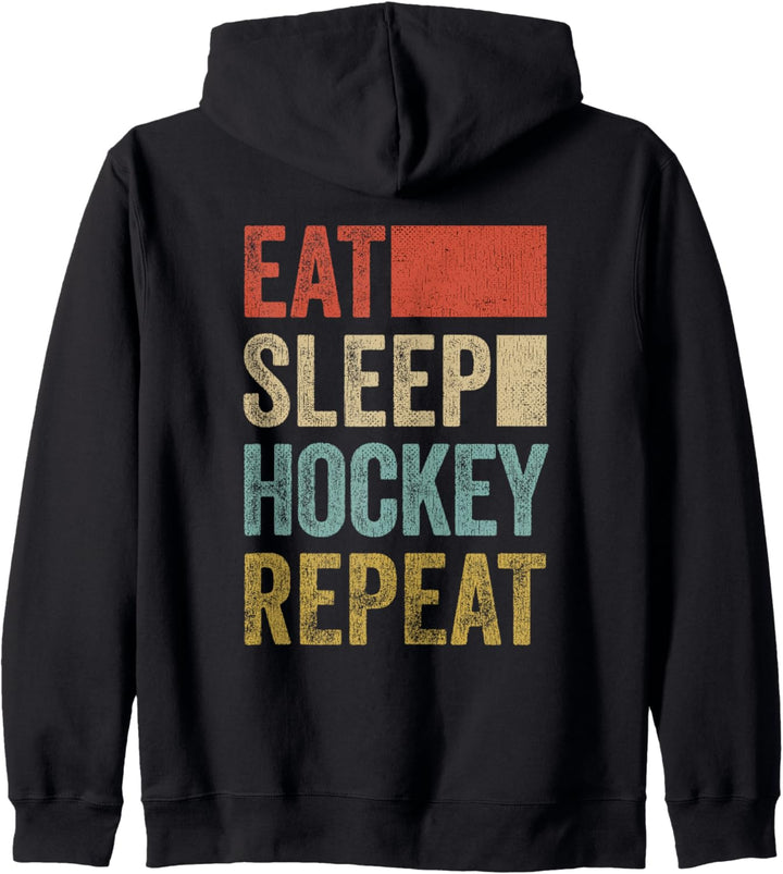 Eat Sleep Hockey Repeat Outfit Kinder Hockey Kapuzenjacke