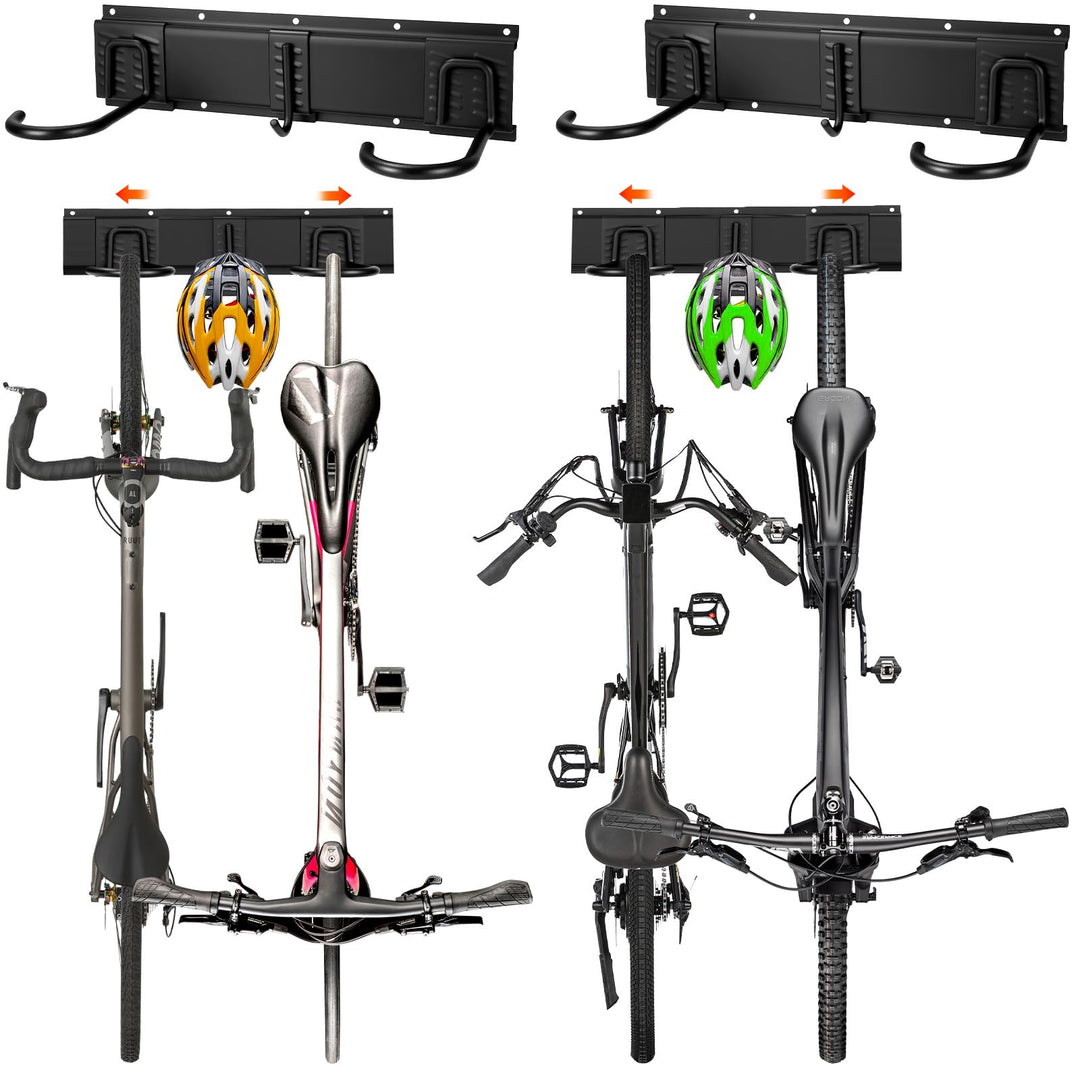 Fahrrad Wandhalterung für 4 Fahrräder + 2 Helme,Bike Storage Wandhalterung bis zu 300 Pfund, Robust