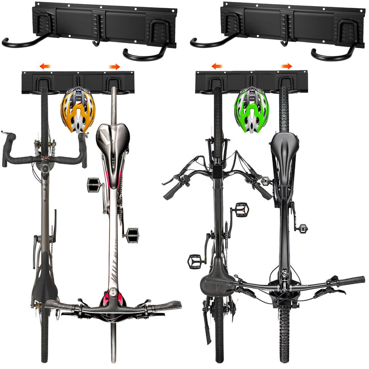 Fahrrad Wandhalterung für 4 Fahrräder + 2 Helme,Bike Storage Wandhalterung bis zu 300 Pfund, Robust