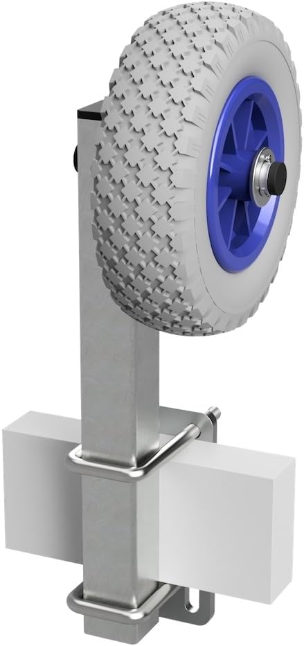 SUPROD 1 Paar Sliprollen mit Stütze, Sliphilfe, Bootstrailer, PU-Reifen, RKSID-200-PU, Ø200 grau/bla