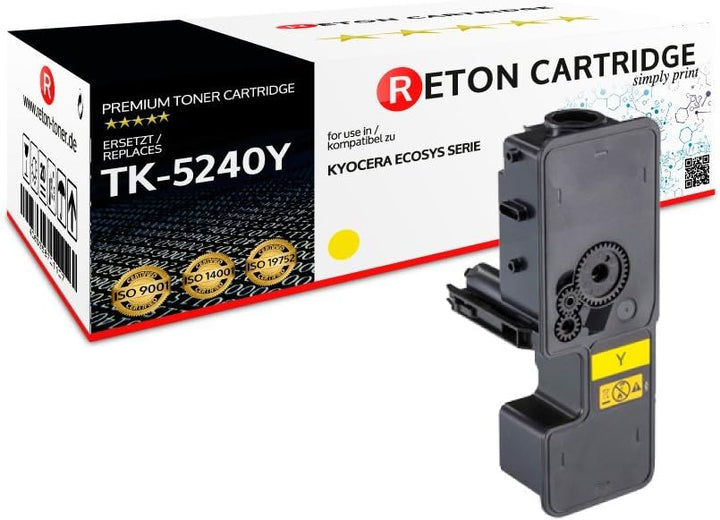 5 Original Reton Toner | 50% höhere Druckleistung | kompatibel zu Kyocera TK-5240 für Kyocera ECOSYS