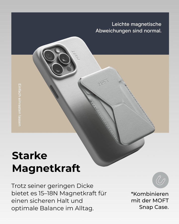 MOFT Magnetischer Wallet Ständer für iPhone 16/15/14/13/12 Serie Kompatibel mit MagSafe, MOVAS Vegan