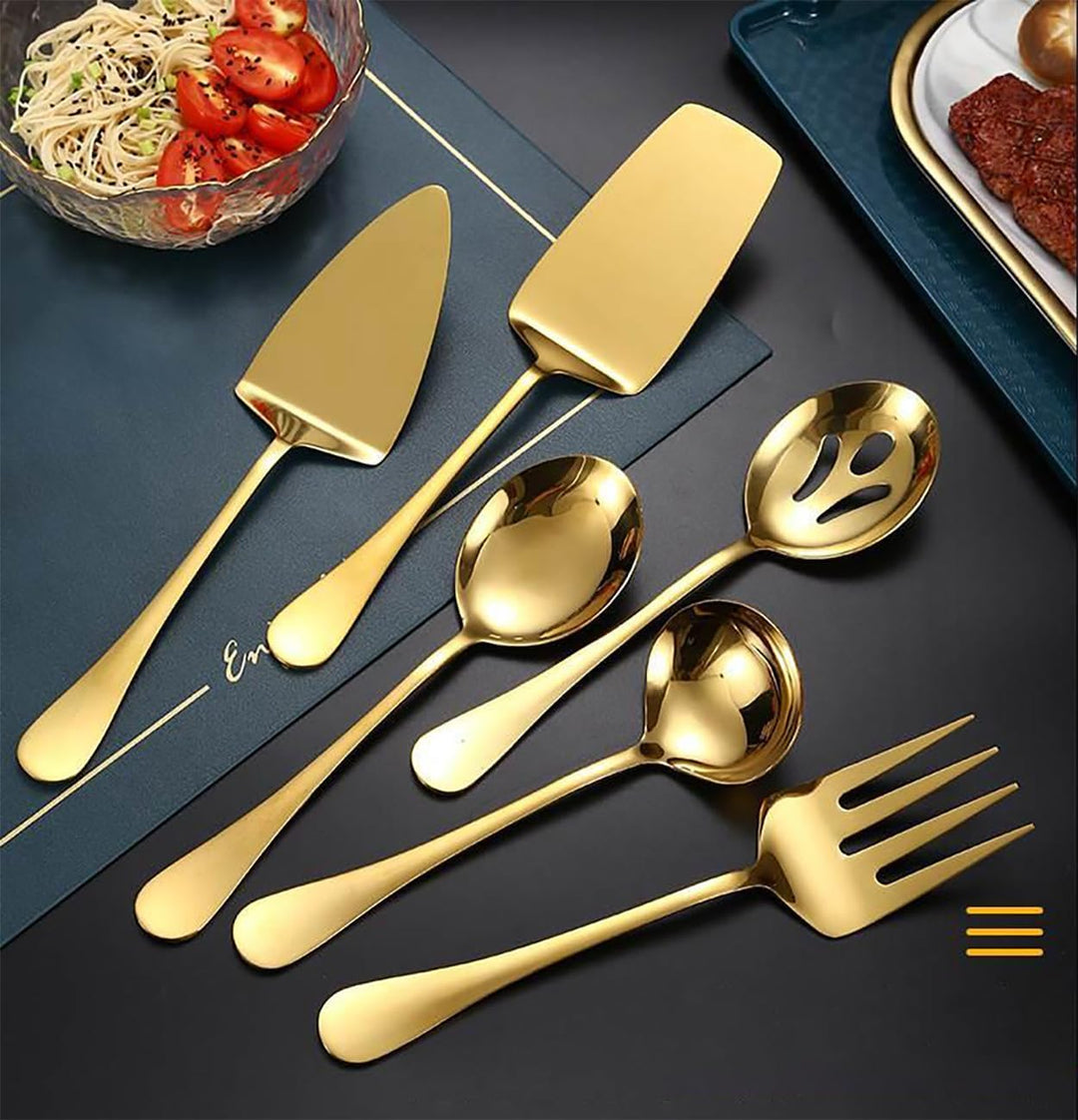 AARAINBOW Hostess - Grosses Servierutensilien-Set, 8-teilig, aus Edelstahl, für Buffet-Partys, Beste
