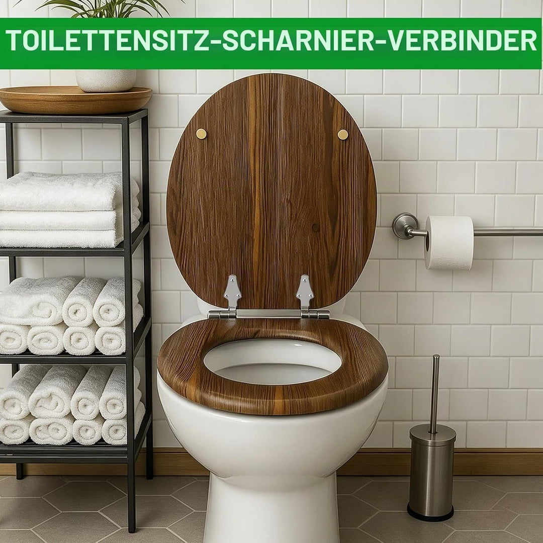 DBREAKS 2 Stück WC Sitz Scharnier Zinklegierung mit Absenkautomatik - Verstellbare Soft-Close Scharn