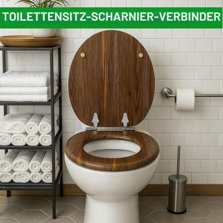DBREAKS 2 Stück WC Sitz Scharnier Zinklegierung mit Absenkautomatik - Verstellbare Soft-Close Scharn