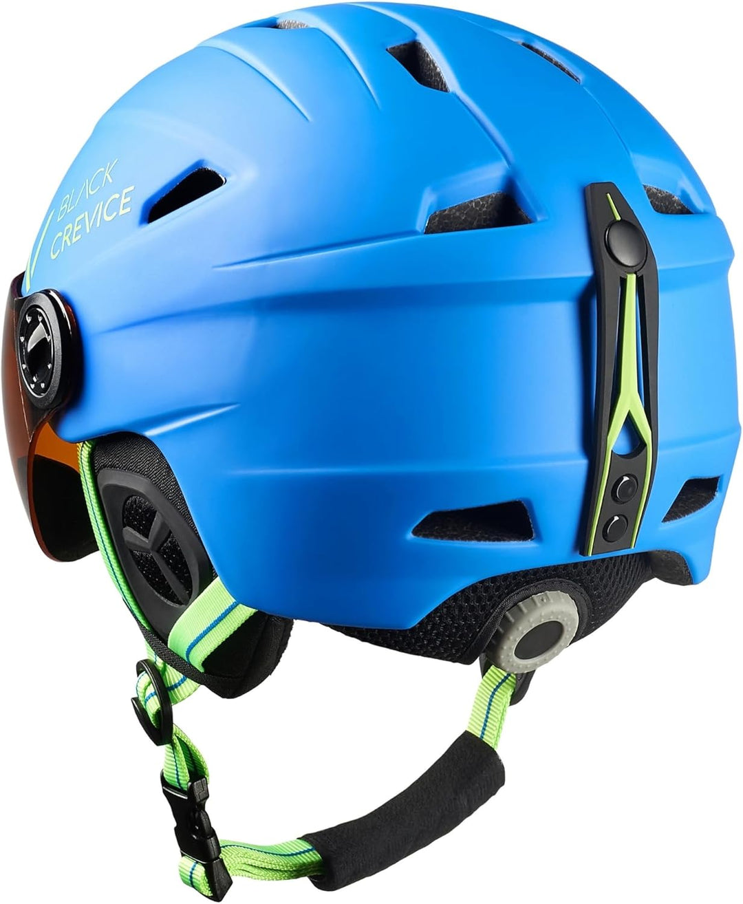 Black Crevice Skihelm St. Anton 2 I Skihelm mit Visier im Pilotenstyle I Skihelm Herren &amp; Damen I Un