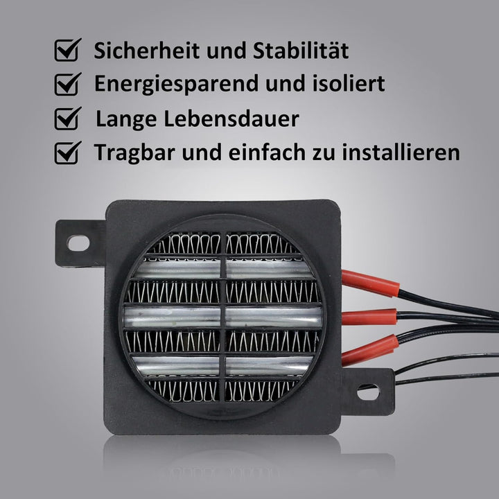 PTCYIDU Heizung Lüfter mit Netzkabel 220V 200W PTC-Luftheizung Konstante Temperatur Elektrische Kera