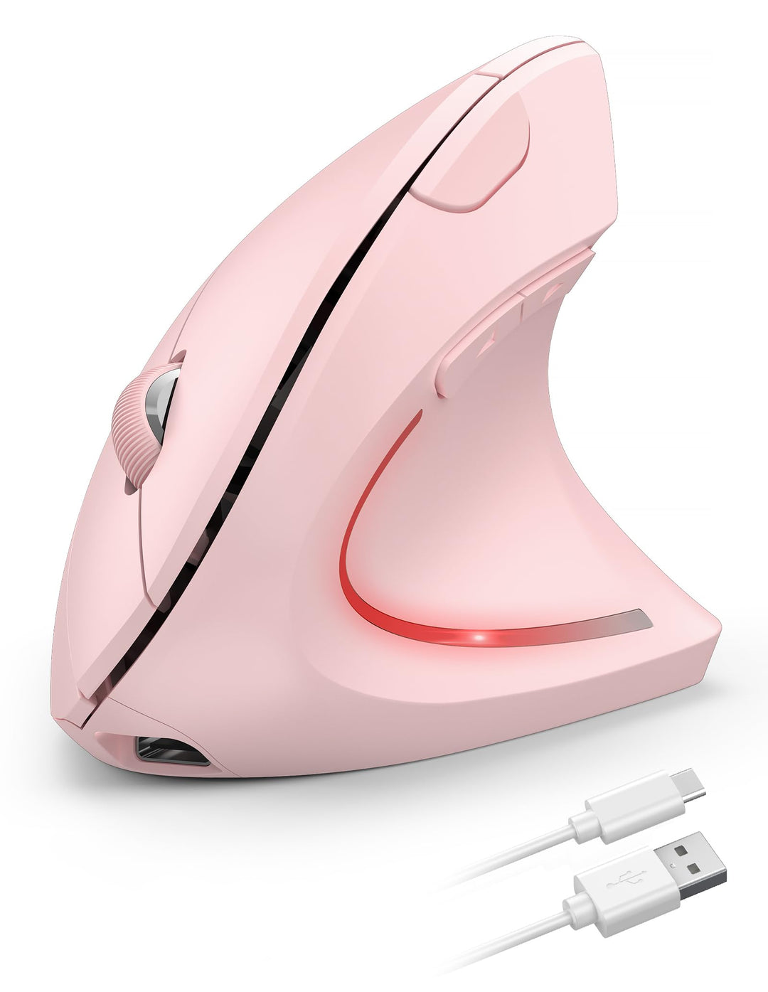 TECKNET Wiederaufladbar Ergonomische Maus Kabellos, 2.4G Optische Vertikale Maus Ergonomisch, 5 Eins