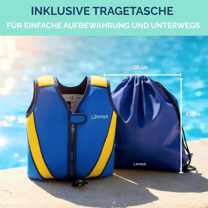Limmys Premium Neopren Schwimmweste für Kinder, ideale Schwimmhilfe für Jungen und Mädchen, EXTRA