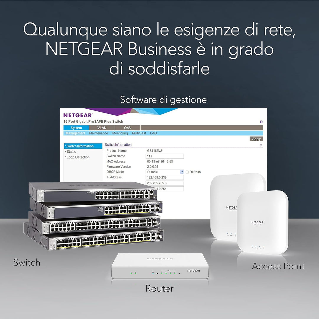 Netgear GS108E Managed Switch 8 Port Gigabit Ethernet LAN Switch Plus (Netzwerk Switch Managed, VLAN