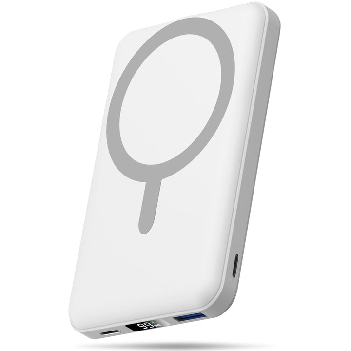 AOGUERBE Mag-Safe Wireless Power Bank, Magnetische Powerbank 10000mAh mit USB C in&Out, 22,5W Schnel