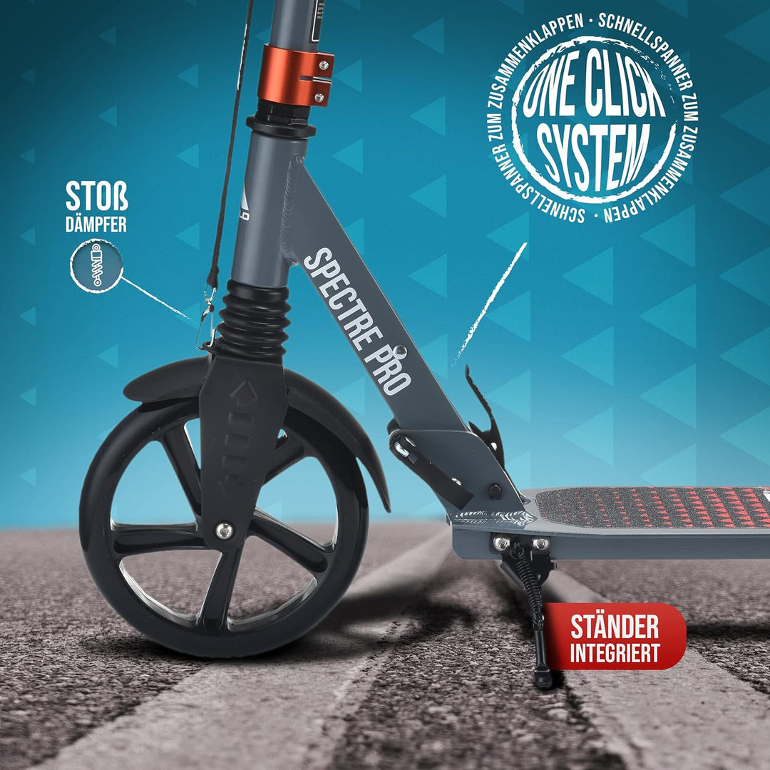 Apollo 200mm Wheel City Scooter - Spectre Pro | Luxus Cityroller mit Doppel Federung, | City-Roller