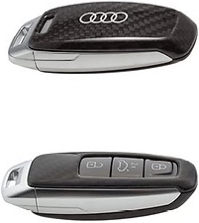 Audi 4M80712083Q0 Schlüsselblende Carbon Schlüsselcover Fernbedienung Blende, mit Ringe Logo, nur fü