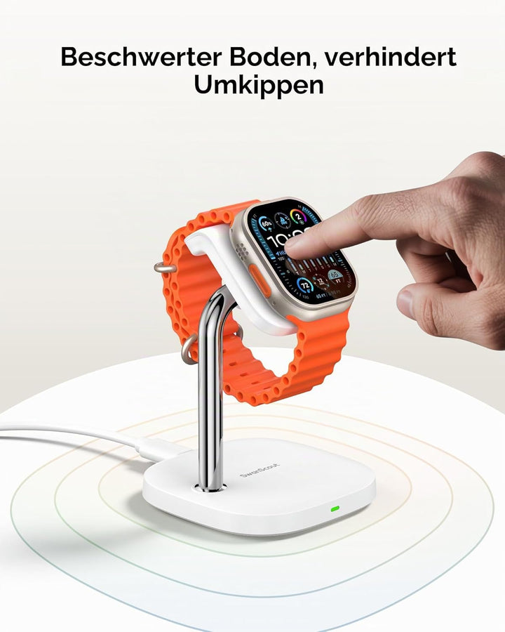 Schnelllade-Ständer für Apple Watch 11/Ultra 3/SE 3, 5W Magnetischer Wireless Charger für Apple Watc