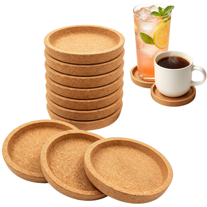 Korkuntersetzer Rund Mit Rand, 12 Pack Kork Untersetzer Absorbierende 10,2 cm, Die Meisten Tassen Ei