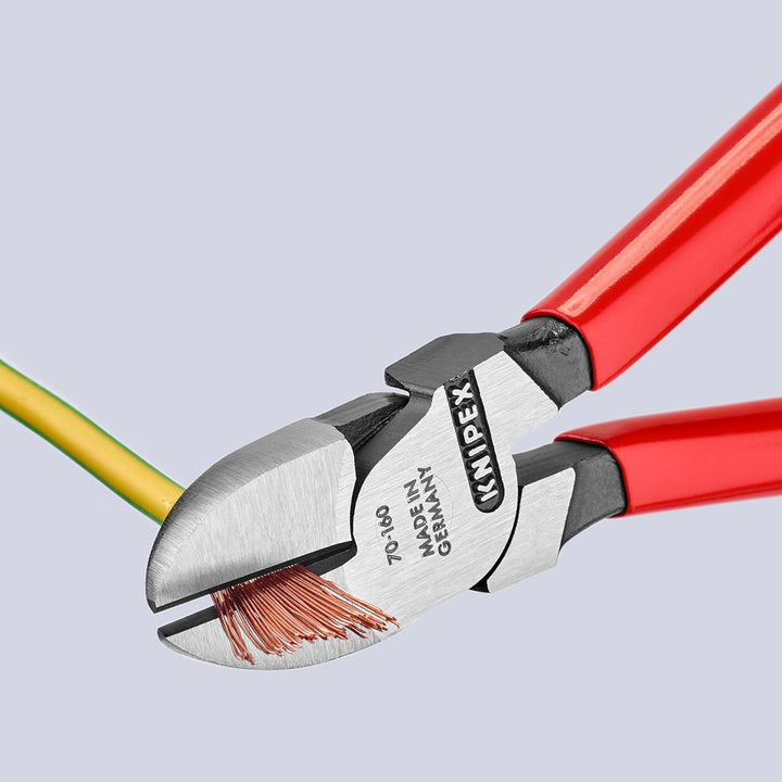 Knipex Seitenschneider schwarz atramentiert, mit Kunststoff überzogen 160 mm (SB-Karte/Blister) 70 0