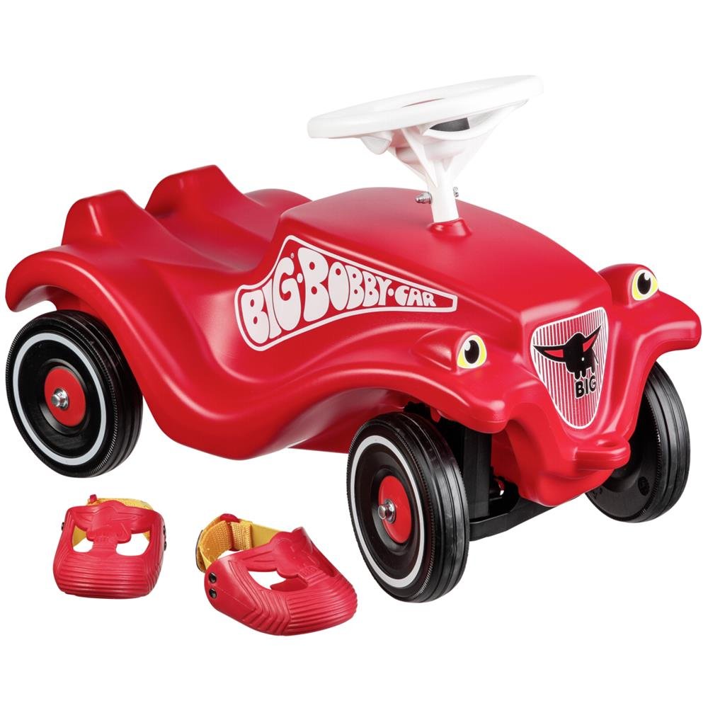 800056053 - Big Bobby Car Classic Set - Fahrzeug, Flüsterräder und Schuhschoner Einzelpack, Einzelpa