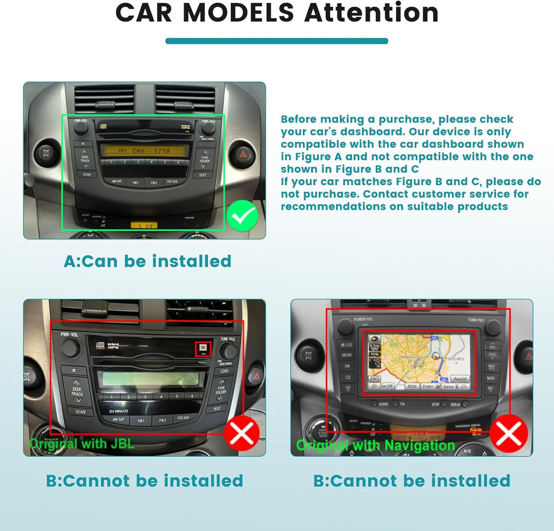 Hikity 2G 64G Android 15 Autoradio Für Toyota RAV4 2007-2011 mit Wireless Carplay Android Auto,9 Zol